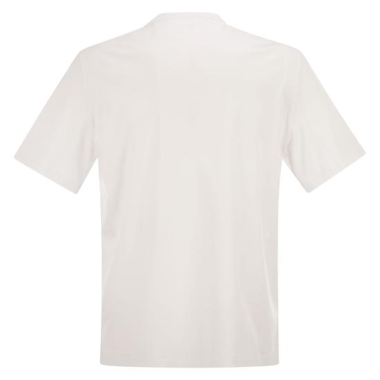 26SS 브루넬로 쿠치넬리 크루넥 프린트 코튼 저지 티셔츠 M0B138517 WHITE - BRUNELLO CUCINELLI