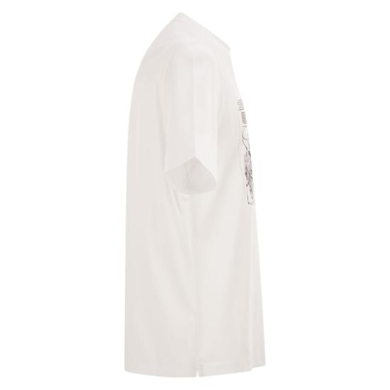 26SS 브루넬로 쿠치넬리 크루넥 프린트 코튼 저지 티셔츠 M0B138517 WHITE - BRUNELLO CUCINELLI