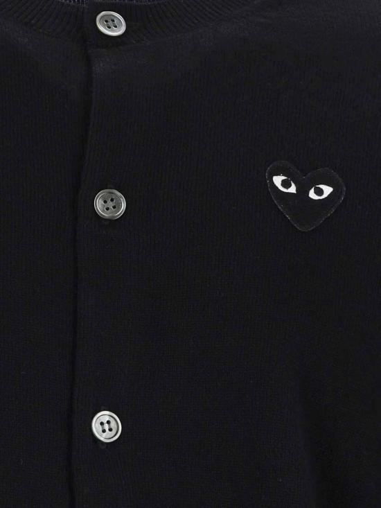 26FW 꼼데가르송 블랙 하트 니트 가디건 AXN0230511 BLACK - COMME DES GARCONS