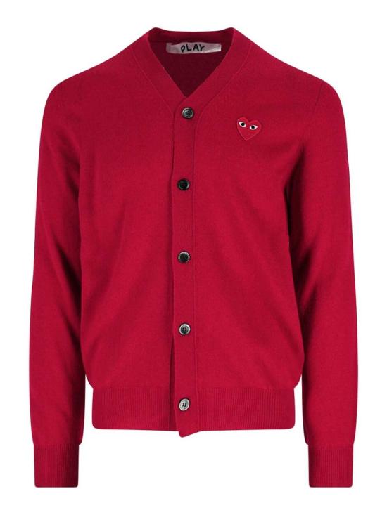 25FW 꼼데가르송 V넥 하트 와펜 가디건 AXN0080515 Red