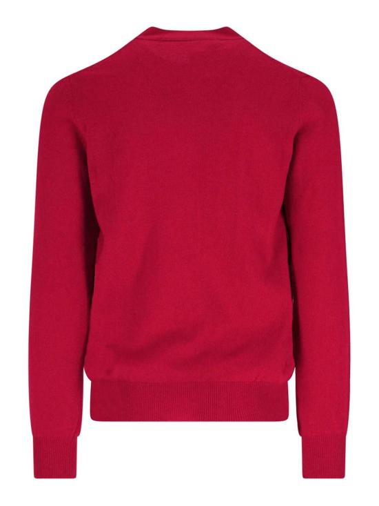 25FW 꼼데가르송 V넥 하트 와펜 가디건 AXN0080515 Red - COMME DES GARCONS