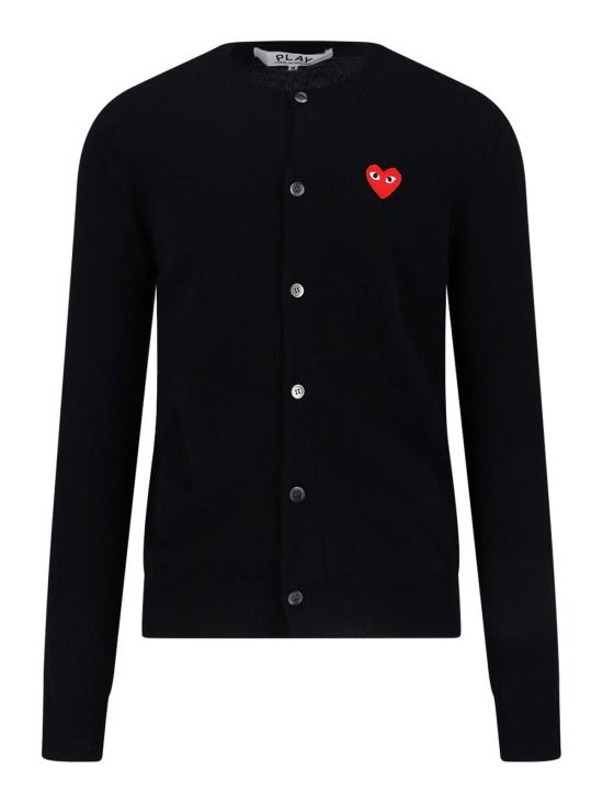 26FW 꼼데가르송 플레이 레드 하트 니트 가디건 AXN0070511 Black