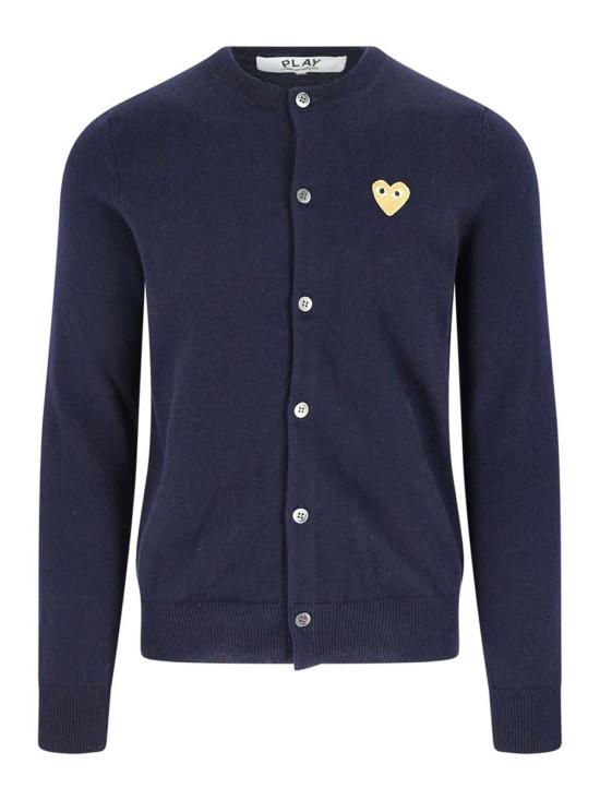  꼼데가르송 플레이 골드 하트 니트 가디건 AXN0490512 Blue
