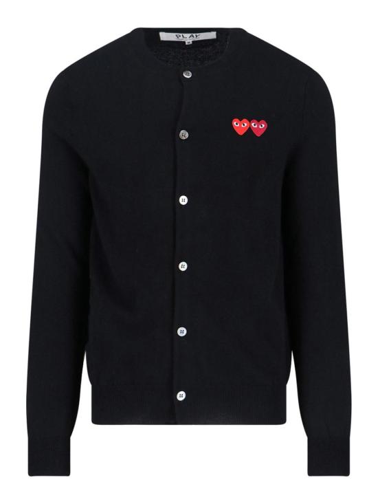 26SS 꼼데가르송 플레이 더블 하트 가디건 AXN0570511 Black