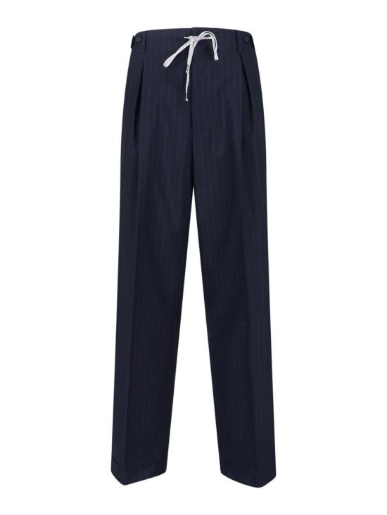 25FW 마르지엘라 핀 스트라이프 울 드로스트링 핀턱 팬츠 S67KA0080M35581524F