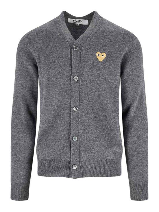  꼼데가르송 플레이 골드 하트 니트 가디건 AXN0500513 Grey