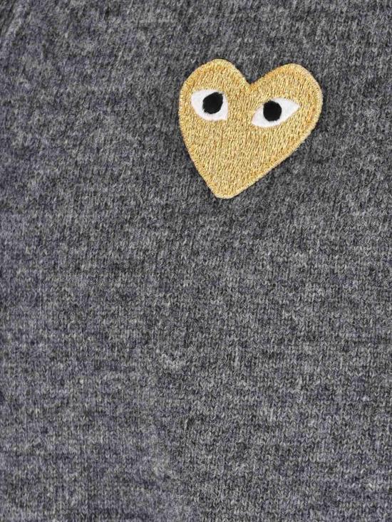  꼼데가르송 플레이 골드 하트 니트 가디건 AXN0500513 Grey - COMME DES GARCONS