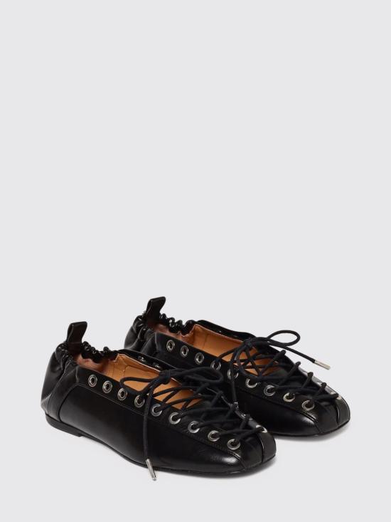 26SS 가니 레이스업 발레리나 S2914 099 Black - GANNI