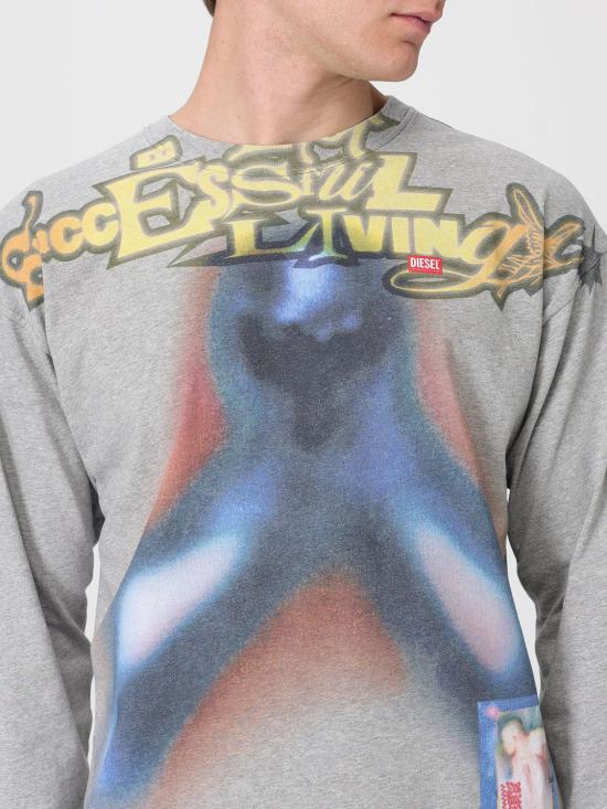 26SS 디젤 반팔 티셔츠 A204230PLAT 9CB Grey - DIESEL