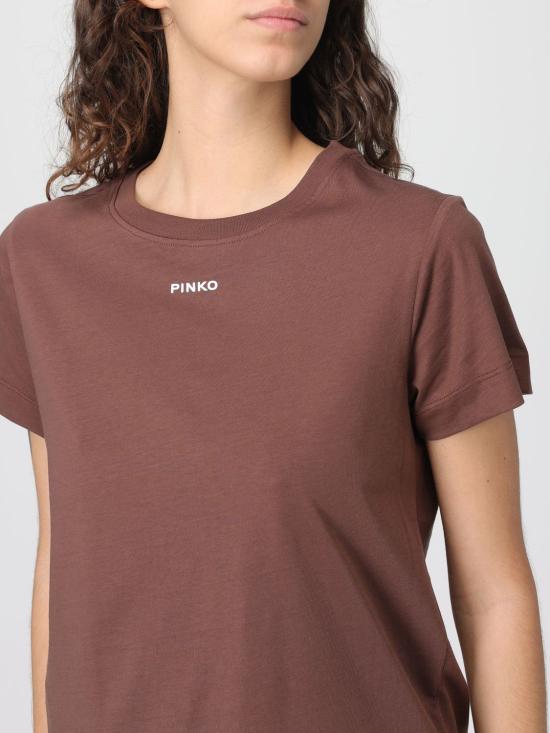 26SS 핑코 반팔 티셔츠 100373A34F L78 Brown - PINKO