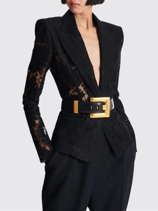 26SS 발망 레귤러 벨트 GN1WJ192LSLX 0PA Black - BALMAIN