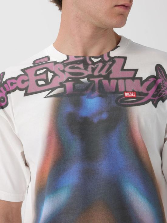 26SS 디젤 반팔 티셔츠 A209450PLAT 141 White - DIESEL