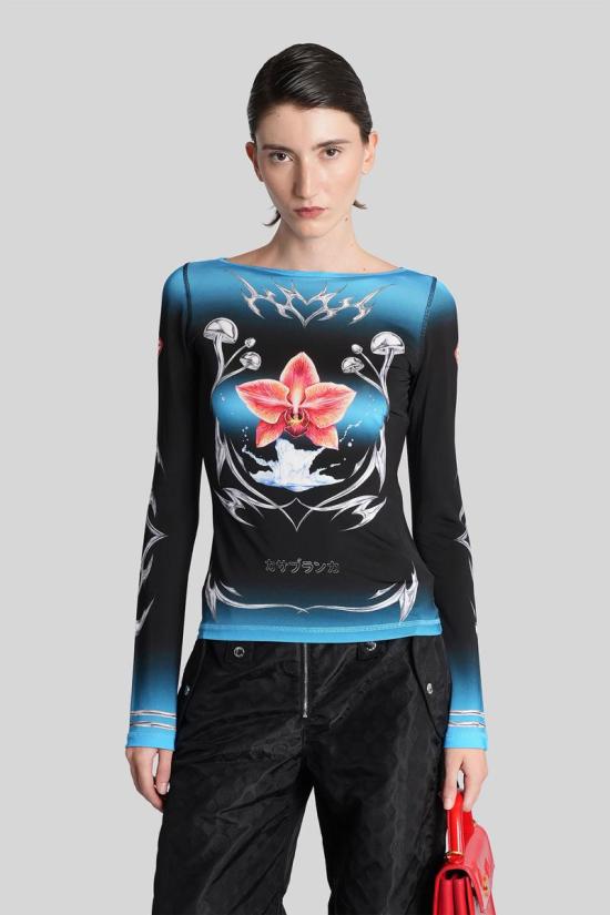 25FW 카사블랑카 긴팔 티셔츠 429407 W AW25 JTP 404 Black