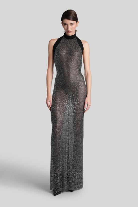 25FW 누에 롱 원피스 430536 2503DR00101 Black