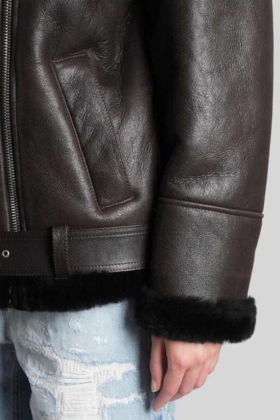 25FW 하프보이 가죽 자켓 428714 HF251WL024LT025 BROWN - HALFBOY