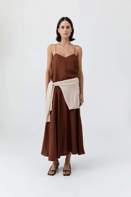  세인트아그니 롱 원피스 세인트 아그니 실크 트윌 릴렉스드 슬립 드레스 - ST.AGNI