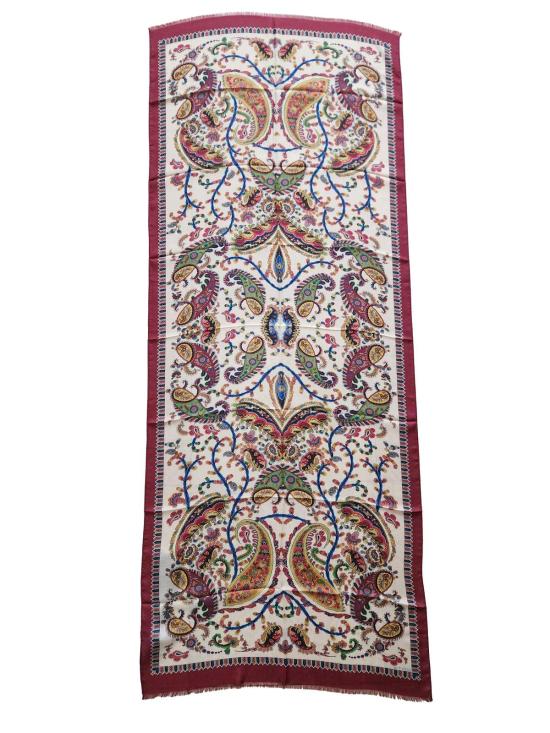  에트로 머플러/스카프 페이즐리 & 플로럴 프린트 실크 혼방 70 x 170cm 시스루 스카프 (멀티컬러)