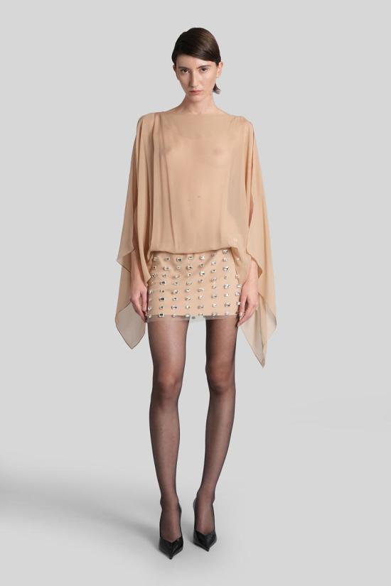 25FW 누에 숏 원피스 430538 2503DR00408 POWDER