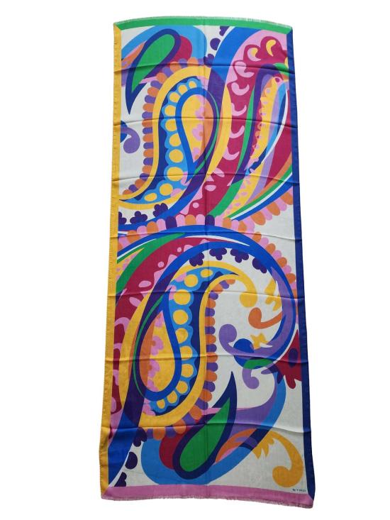  에트로 머플러/스카프 페이즐리 & 플로럴 프린트 실크 혼방 70 x 170cm 시스루 스카프 (멀티컬러)