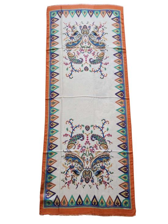  에트로 머플러/스카프 페이즐리 & 플로럴 프린트 실크 혼방 70 x 170cm 시스루 스카프 (멀티컬러)