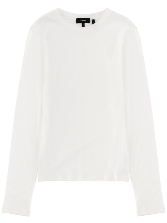 26SS 띠어리 긴팔 티셔츠 L1024522 100 WHITE DOM
