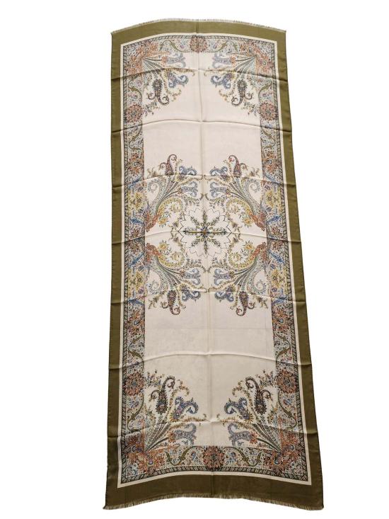  에트로 머플러/스카프 페이즐리 & 플로럴 프린트 실크 혼방 70 x 170cm 시스루 스카프 (멀티컬러)