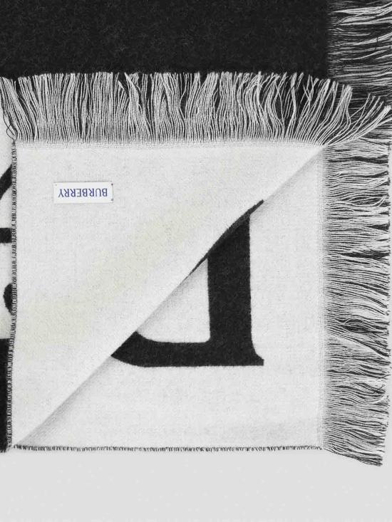 27SS 버버리 로고 울 머플러 8109563C1343 Black - BURBERRY