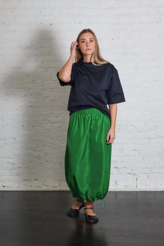  티비 미디 스커트 이탈리안 스포티 나일론 미디 아노락 스커트 - TIBI