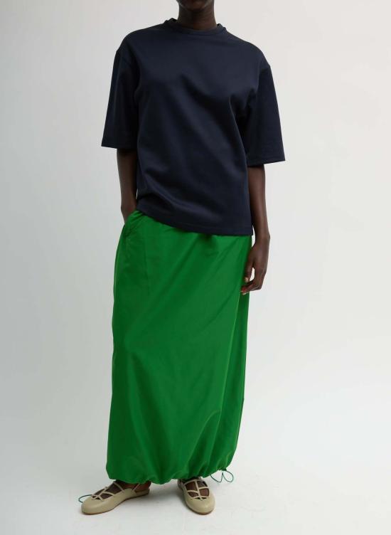  티비 반팔 티셔츠 액티브 니트 이지 티 탑 네이비 - TIBI