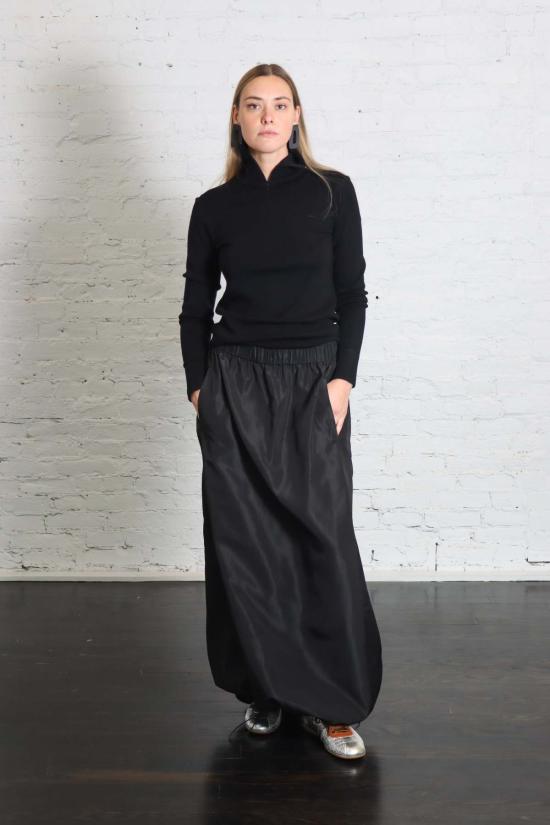  티비 롱 스커트 이탈리안 스포티 나일론 맥시 아노락