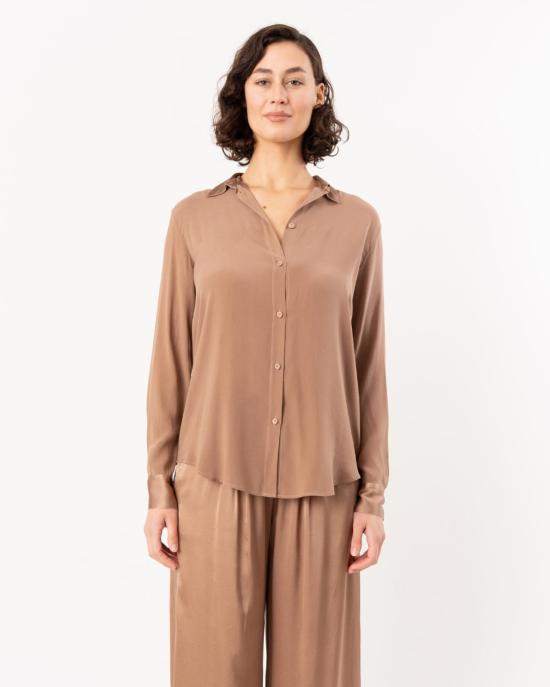  포르테포르테 블라우스 Forte Forte Matte 스트레치 실크 새틴 셔츠 Noce - FORTE FORTE