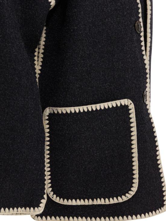 26SS 토템 자수 스카프 자켓 244 WRO918 FB0292 083DARK GREY MELANGE - TOTEME