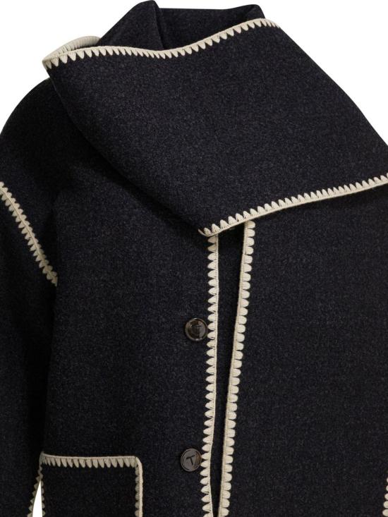 26SS 토템 자수 스카프 자켓 244 WRO918 FB0292 083DARK GREY MELANGE - TOTEME