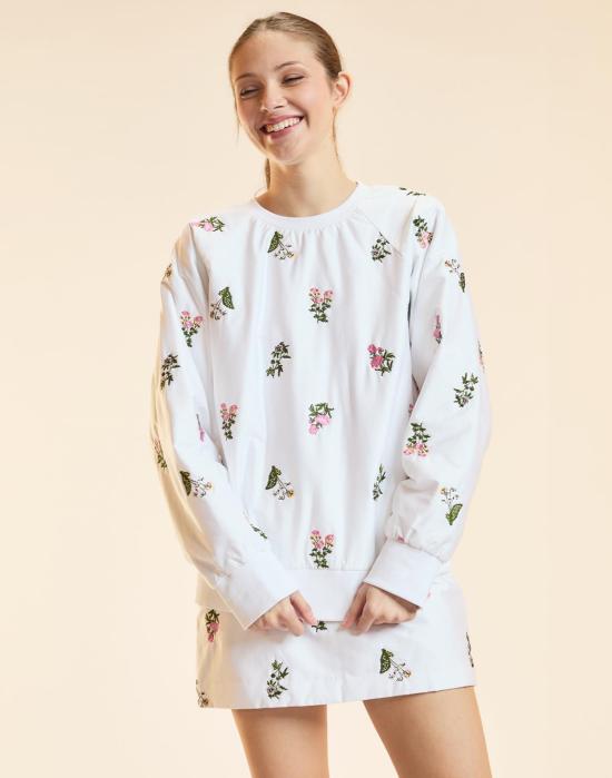  신시아 로리 숏 스커트 신시아 로울리 부케 자수 미니 스커트 화이트 - CYNTHIA ROWLEY