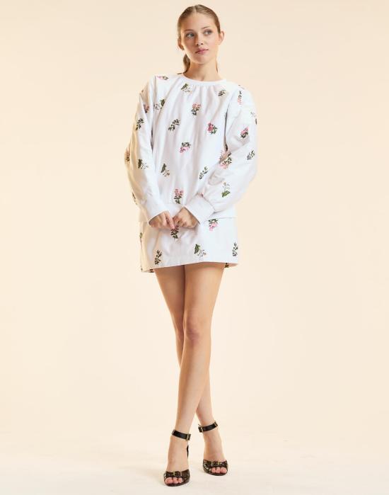  신시아 로리 숏 스커트 신시아 로울리 부케 자수 미니 스커트 화이트 - CYNTHIA ROWLEY