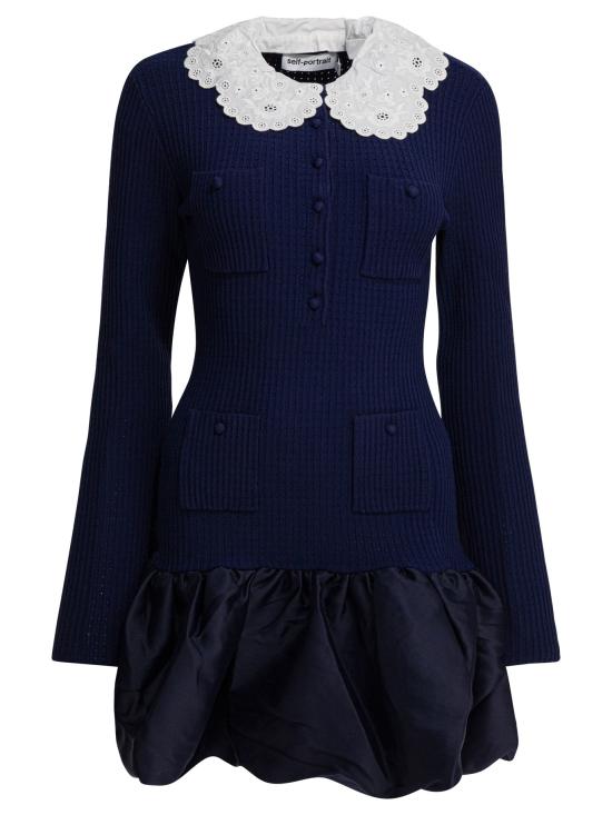 26SS 셀프 포트레이트 미디 원피스 RS26 106SB NNAVY Blue