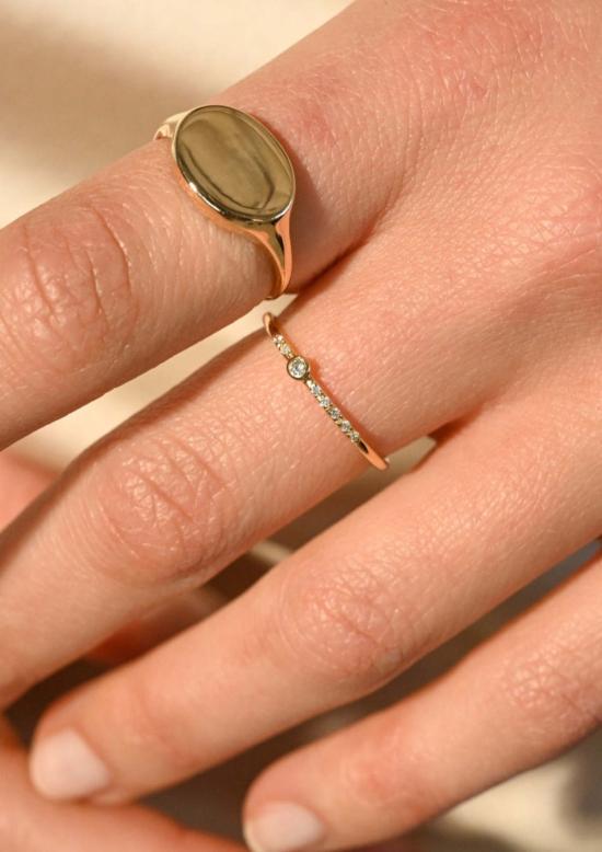  스코샤 반지 다이아몬드 도트 스택 밴드 - SCOSHA