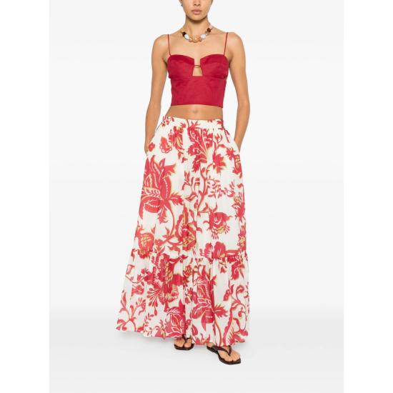 26SS 에트로 미디 스커트 99SA5U0 WRFA0114 X0808 WHITE RED - ETRO