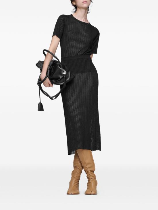 26SS 마르지엘라 리브드 니트 미디 스커트 S51ME0059M13237 900F Black - MAISON MARGIELA