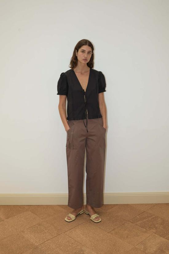  데이지 스튜디오 블라우스 Deiji Studios 핀턱 탑 블랙 - DEIJI STUDIO