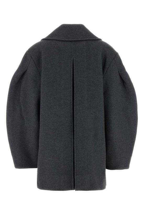 25FW 가니 울 오버사이즈 미디 피코트 W0930 205 Grey - GANNI