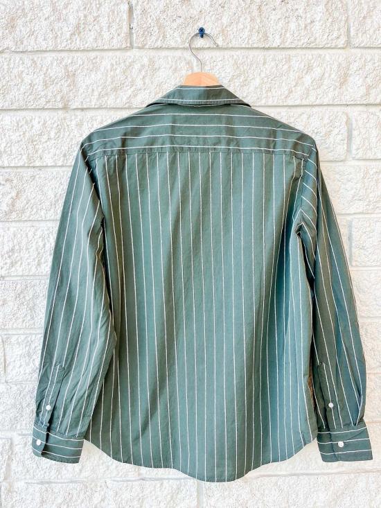  프랭크 앤 에일린 셔츠 프랭크 & 아일린 아일린 릴렉스 버튼업 셔츠 그린 화이트 텍스처 스트라이프 - FRANK & EILEEN