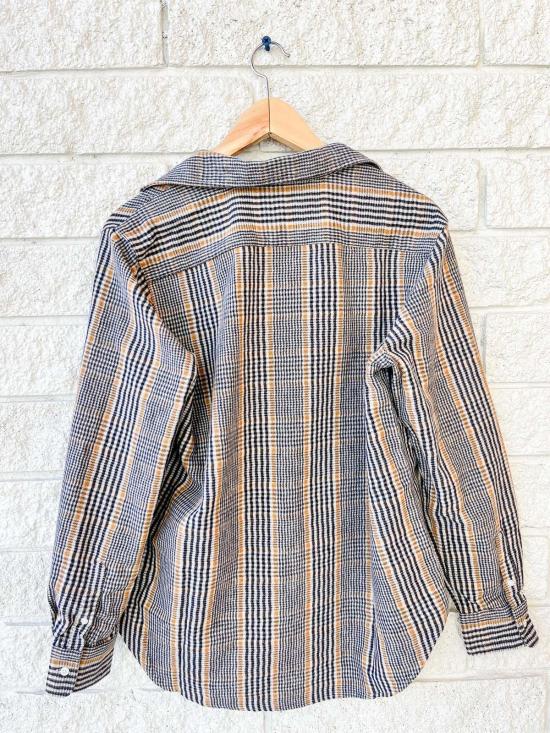  프랭크 앤 에일린 셔츠 프랭크 & 아일린 아일린 릴렉스 버튼업 셔츠 카멜 & 블랙 체크 - FRANK & EILEEN