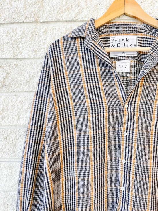  프랭크 앤 에일린 셔츠 프랭크 & 아일린 아일린 릴렉스 버튼업 셔츠 카멜 & 블랙 체크 - FRANK & EILEEN