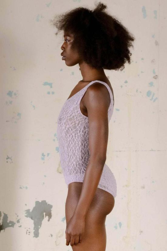  베이스레인지 바디수트 티셔츠 크레센트 바디수트 - BASERANGE