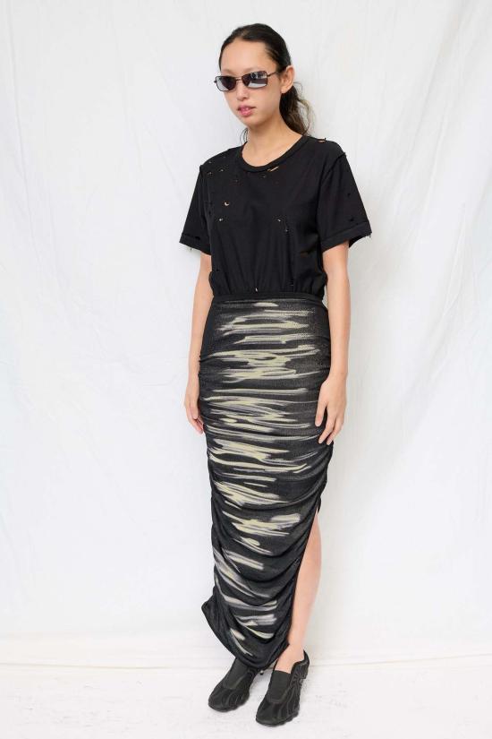  피에이치5 미디 스커트 Ph5 황해 나일호 프린트 - PH5