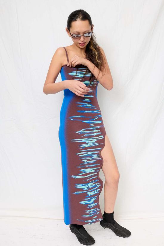  피에이치5 롱 원피스 Ph5 오션 블루 아이리스 오션 프린트 맥시 탱크 드레스 - PH5