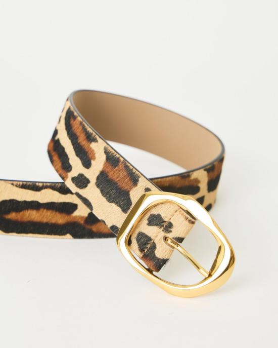  비로우더레귤러 벨트 레귤러 벨트 B 로우 더  에드몬드 미니 카프 헤어  레오파드/골드 - B LOW THE BELT