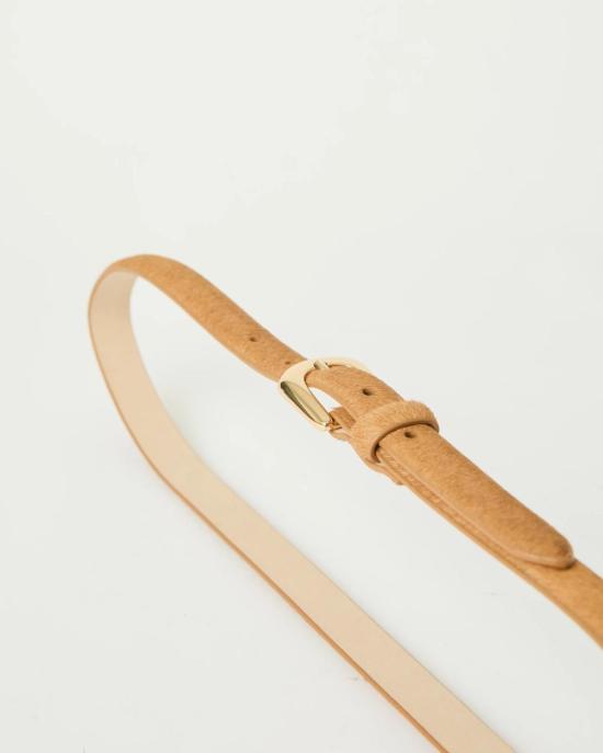  비로우더슬림 벨트 슬림 벨트 B 로우 더  케네디 미니 카프 헤어  카멜/골드 - B LOW THE BELT