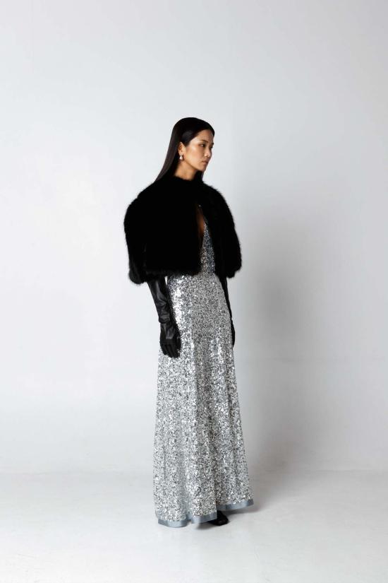  더 엔케이씨 스토어 머플러/스카프 NKC 스토어 에비타 블랙 퍼 스톨 - The NKC Store